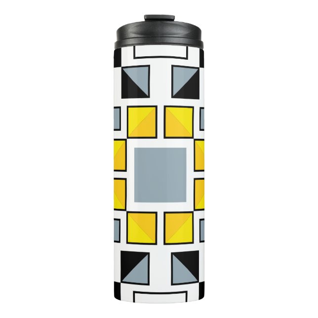 Termo Arte de patrón de colcha geométrica moderna (Anverso)