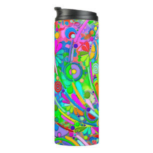 Termo Arte de patrón pintado a mano y digitalmente 18