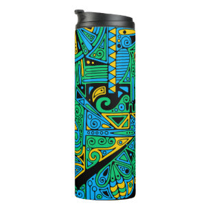 Termo Arte de patrón pintado a mano y digitalmente 21