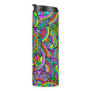Termo Arte de patrón pintado a mano y digitalmente 27