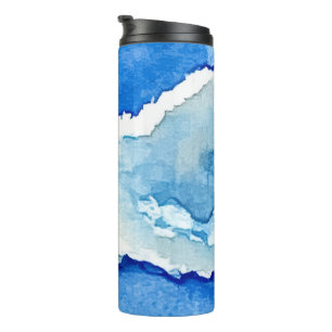 Termo Arte de pintura de dos nubes en acuarela