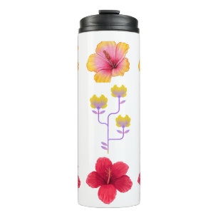 Termo Arte de píxeles vibrantes de flores tropicales
