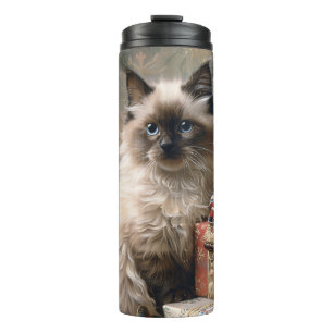 Termo Arte de retrato de gatos de Navidades gatitos bali