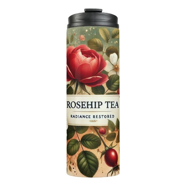Termo Arte de Rosehip Tea Design AI (Anverso)