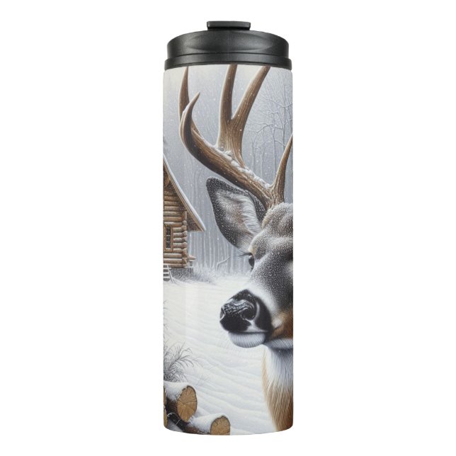 Termo Arte de venado/buck de invierno (Anverso)