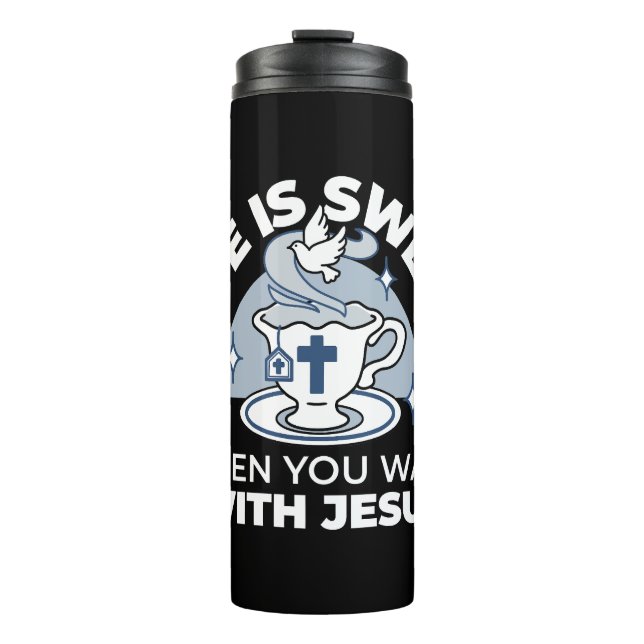 Termo Arte de vida fiel - Equipo con cruz y paloma (Anverso)