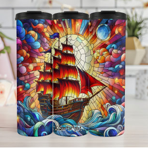 Termo Arte de vidrio contenido para barco pirata