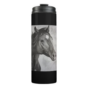 Termo Arte dibujado a mano de caballo