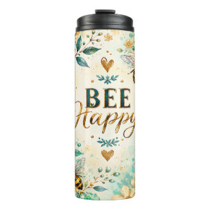 Termo Arte Floral Abeja Feliz