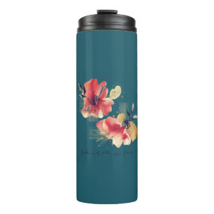 Termo Arte floral abstracto elegante con acentos dorados