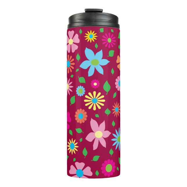 Termo Arte floral colorido (Anverso)