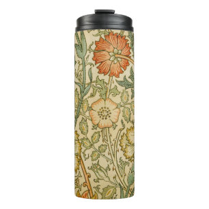 Termo Arte floral de borde de rosa rosa William Morris