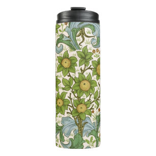 Termo Arte floral verde del huerto de William Morris