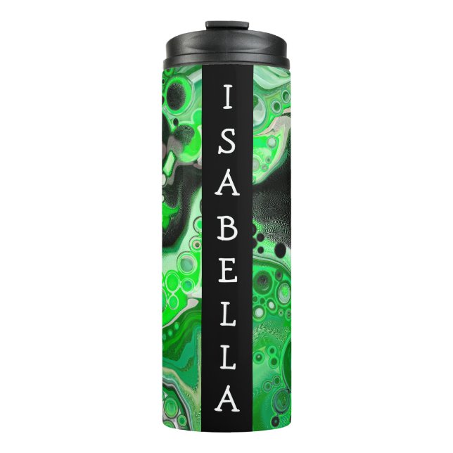 Termo Arte fluido digital de arte de mármol verde person (Anverso)