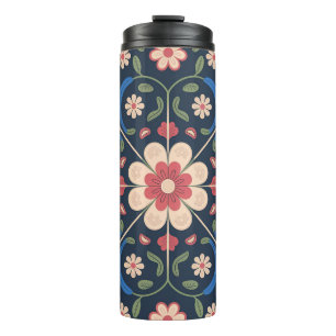 Termo Arte Folclórico Mexicano Patrón Floral