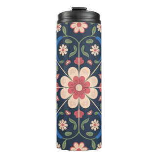 Termo Arte Folclórico Mexicano Patrón Floral