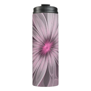 Termo Arte fractal floral abstracto de flor de ciruela d