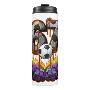 Termo Arte genial de camiseta de fútbol número 67 de por