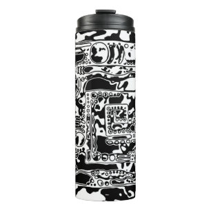 Termo Arte geométrico en blanco y negro 25