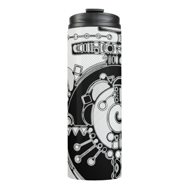 Termo Arte geométrico en blanco y negro 4 (Anverso)