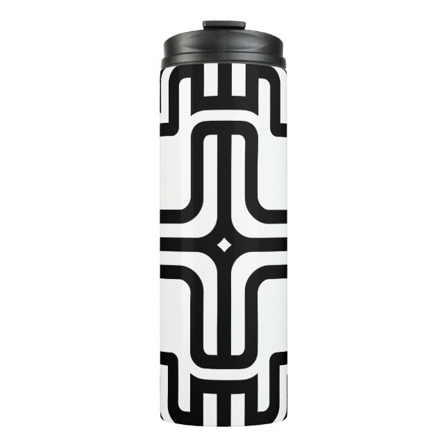 Termo Arte geométrico moderno de cruz con líneas (Anverso)