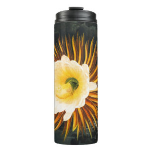Termo Arte gótico del Cereus que florece de noche vintag