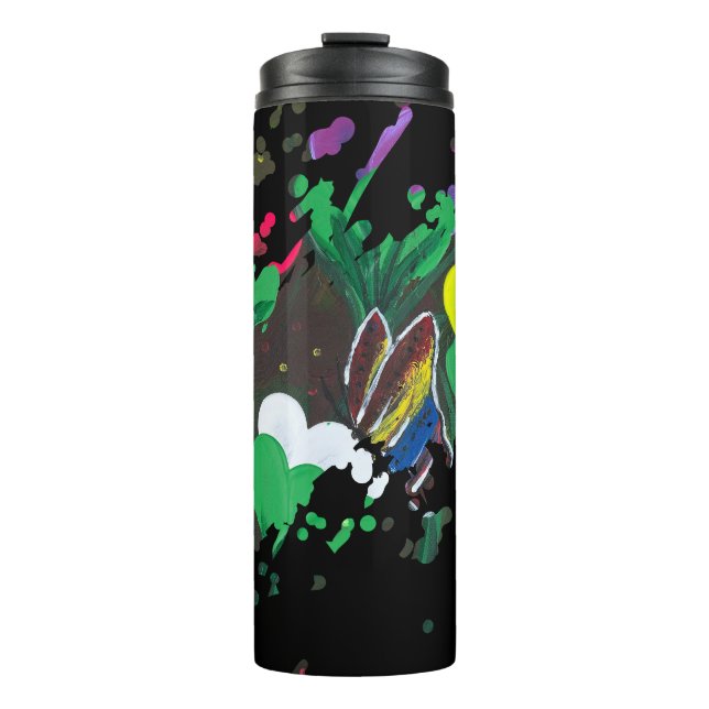 Termo Arte hecho a mano - Flor de mariposa (Anverso)