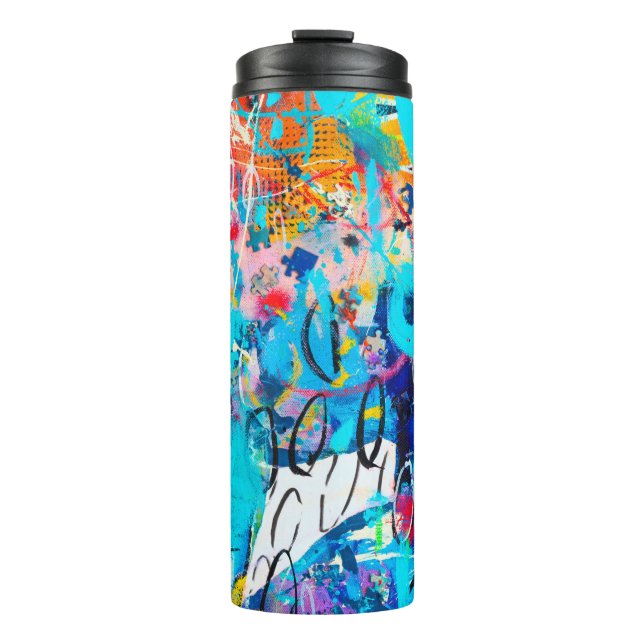 Termo  Arte mediático mixto multicolor dibujado a mano c (Anverso)
