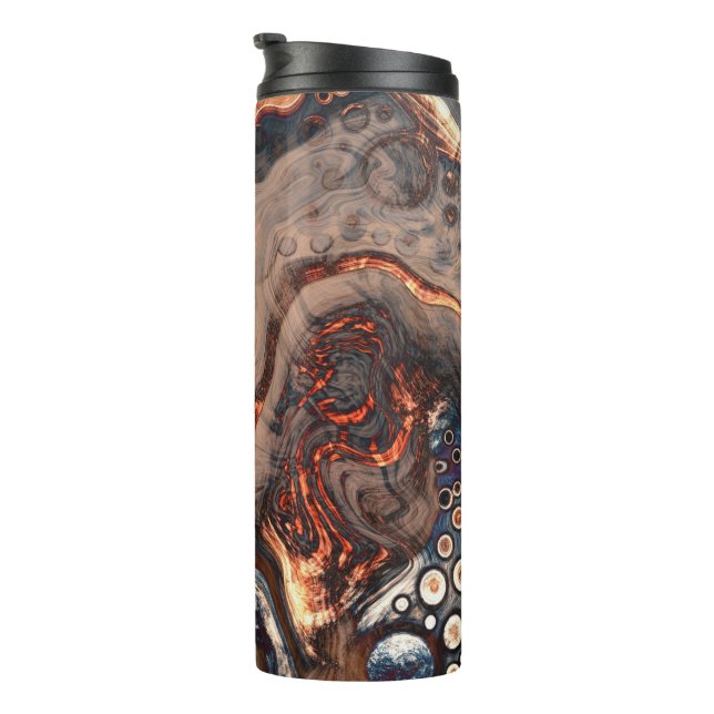 Termo Arte moderno marrón y Naranja (Rotado hacia la derecha)