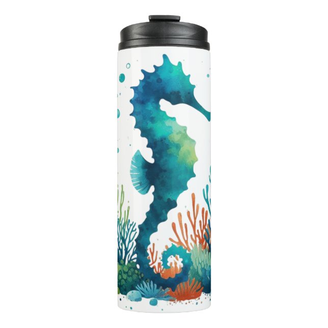 Termo arte náutico/de playa/caballito de mar costero (Anverso)