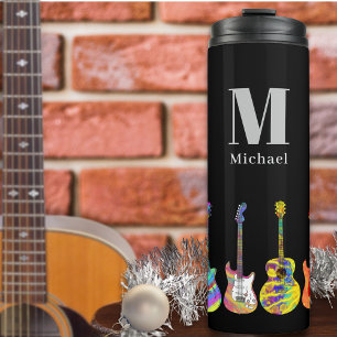 Termo Arte Pop Personalizado de Guitarra de Navidad Psic