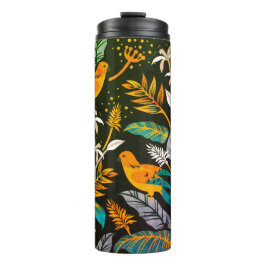 Termo Arte Popular de Pájaro Tropical Paraíso Patrón de 