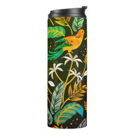 Termo Arte Popular de Pájaro Tropical Paraíso Patrón de