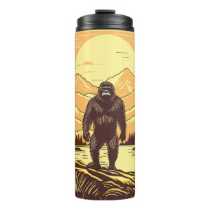 Termo Arte Retro de Bigfoot Sasquatch