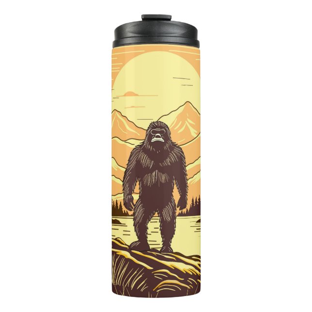Termo Arte Retro de Bigfoot Sasquatch (Anverso)