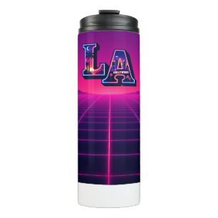 Termo Arte tipográfico neón al estilo California de los 