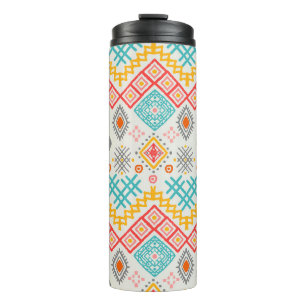 Termo Arte tribal: huella geométrica boho.