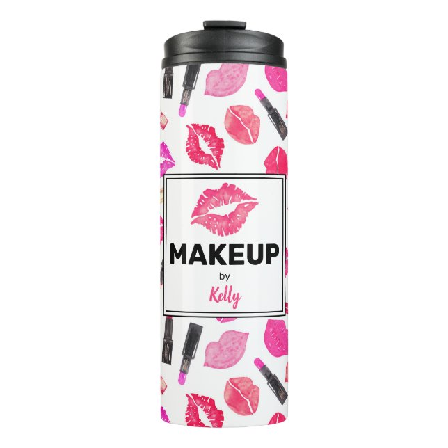 Termo Artista de maquillaje con lápiz labial acuático pe (Anverso)