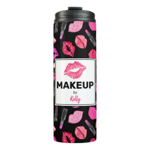 Termo Artista de maquillaje con lápiz labial acuático pe