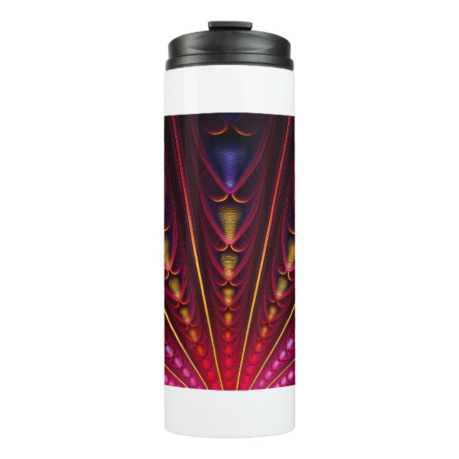 Termo Asombrosa fractal negro amarillo rosado (Anverso)