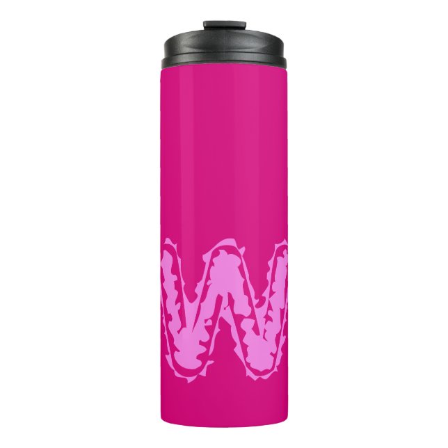 Termo Asombroso Monograma rosa en rosa (Anverso)