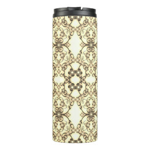 Termo Aspecto de encaje de flores Sepia dorada