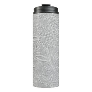Termo Aspecto floral en relieve gris