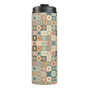 Termo Aspecto vintage y tejido de mosaico