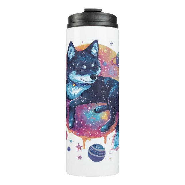 Termo Astral Akita - Perro espacial cósmico (Anverso)