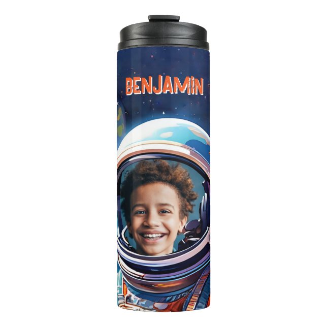 Termo Astronaut Deep Space Sky Planets Photo Kids Gift  (Anverso)