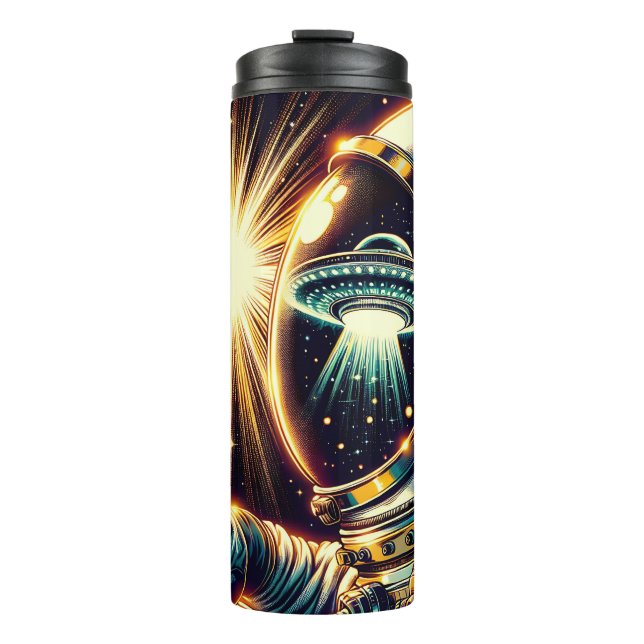 Termo Astronauta con una reflexión sobre un OVNI (Anverso)