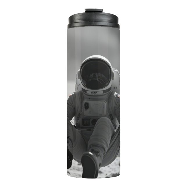 Termo Astronauta en la luna con cerveza (Anverso)