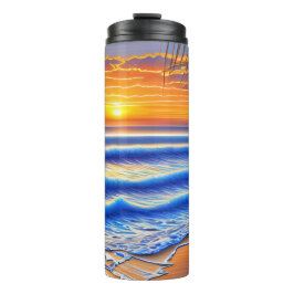 Termo Atardecer caribeño con nombre personalizado