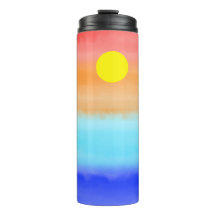 Atardecer sobre la acuarela oceánica Resumen arte